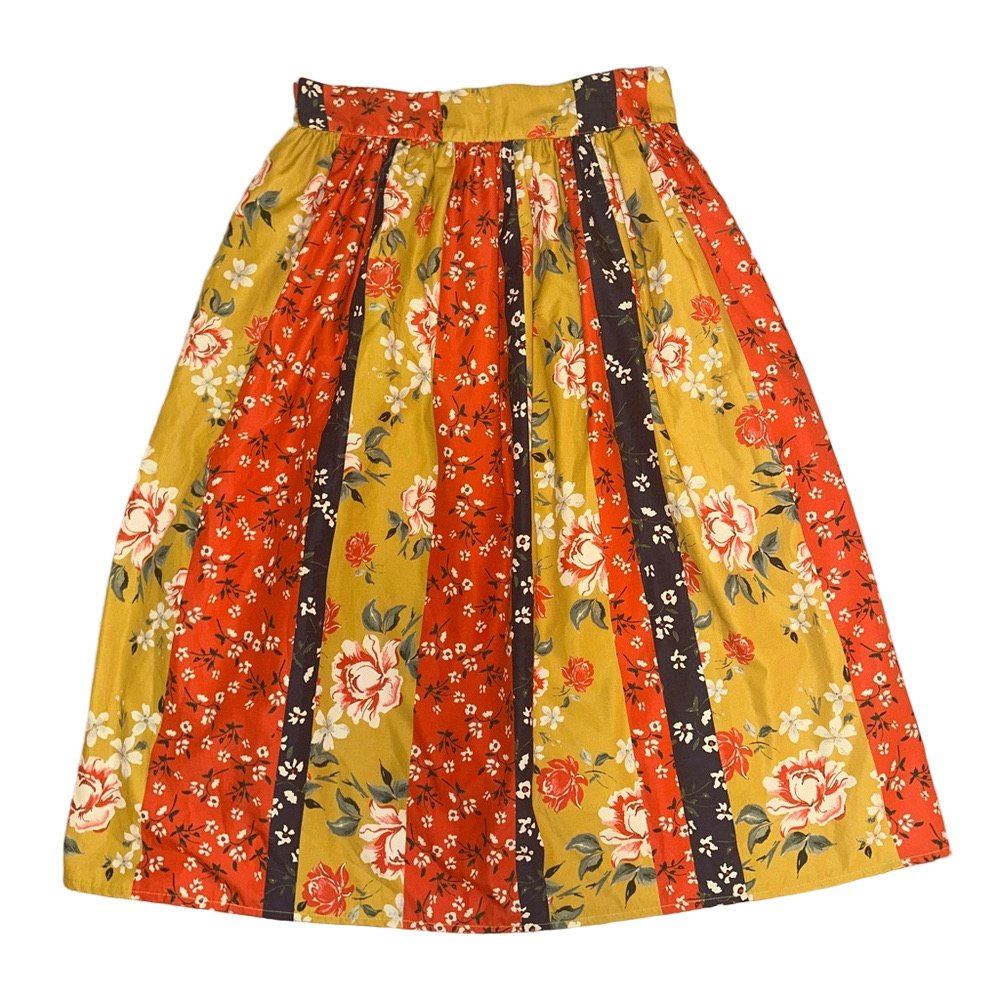 Truly 4 You Patchwork Floral Skirt Size Small Elastic Waist Bohemian - Picture 5 of 6